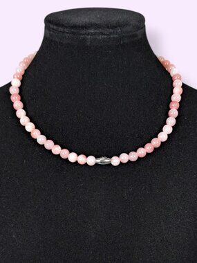 Rose Quartz Beaded Stretch Necklace
